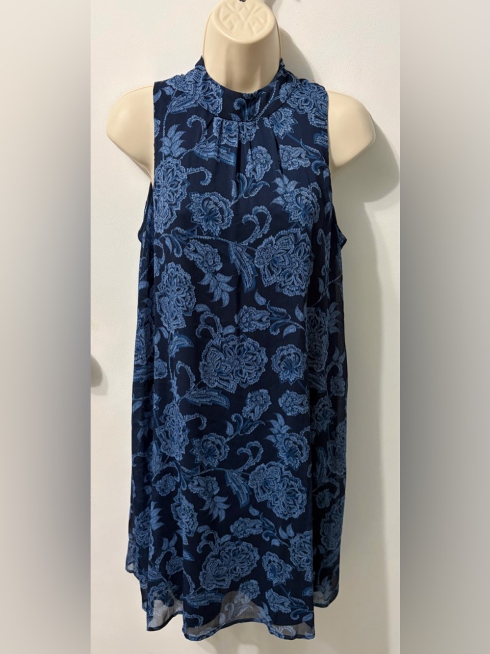 Tommy Hilfiger Navy Dress with Light Blue Floral Print